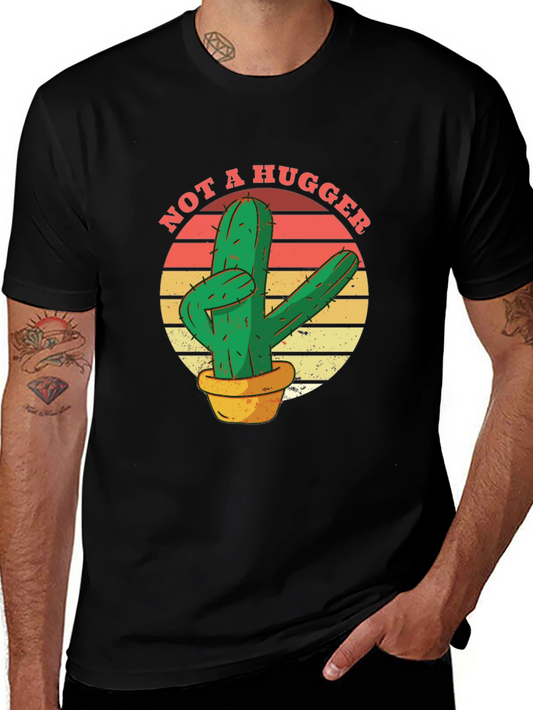Not A Hugger Cactus Graphic T-Shirt
