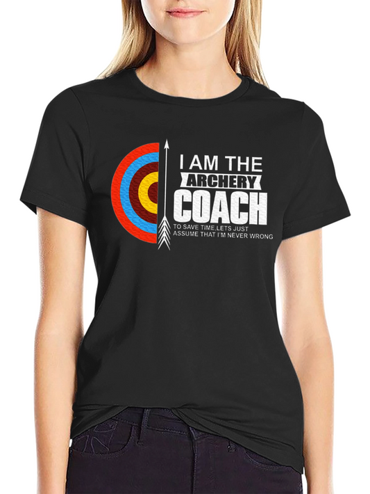 Archery Coach T-Shirt - Black - Novelty Design