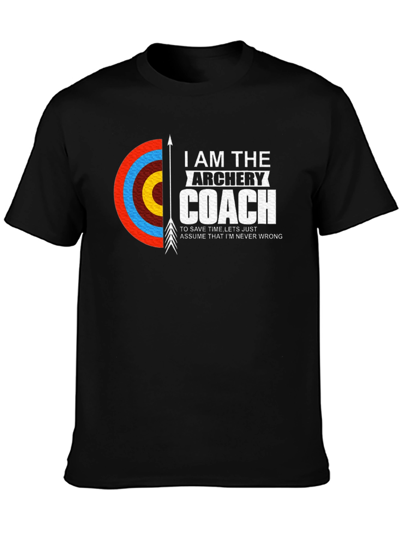 Archery Coach T-Shirt - Black - Novelty Design