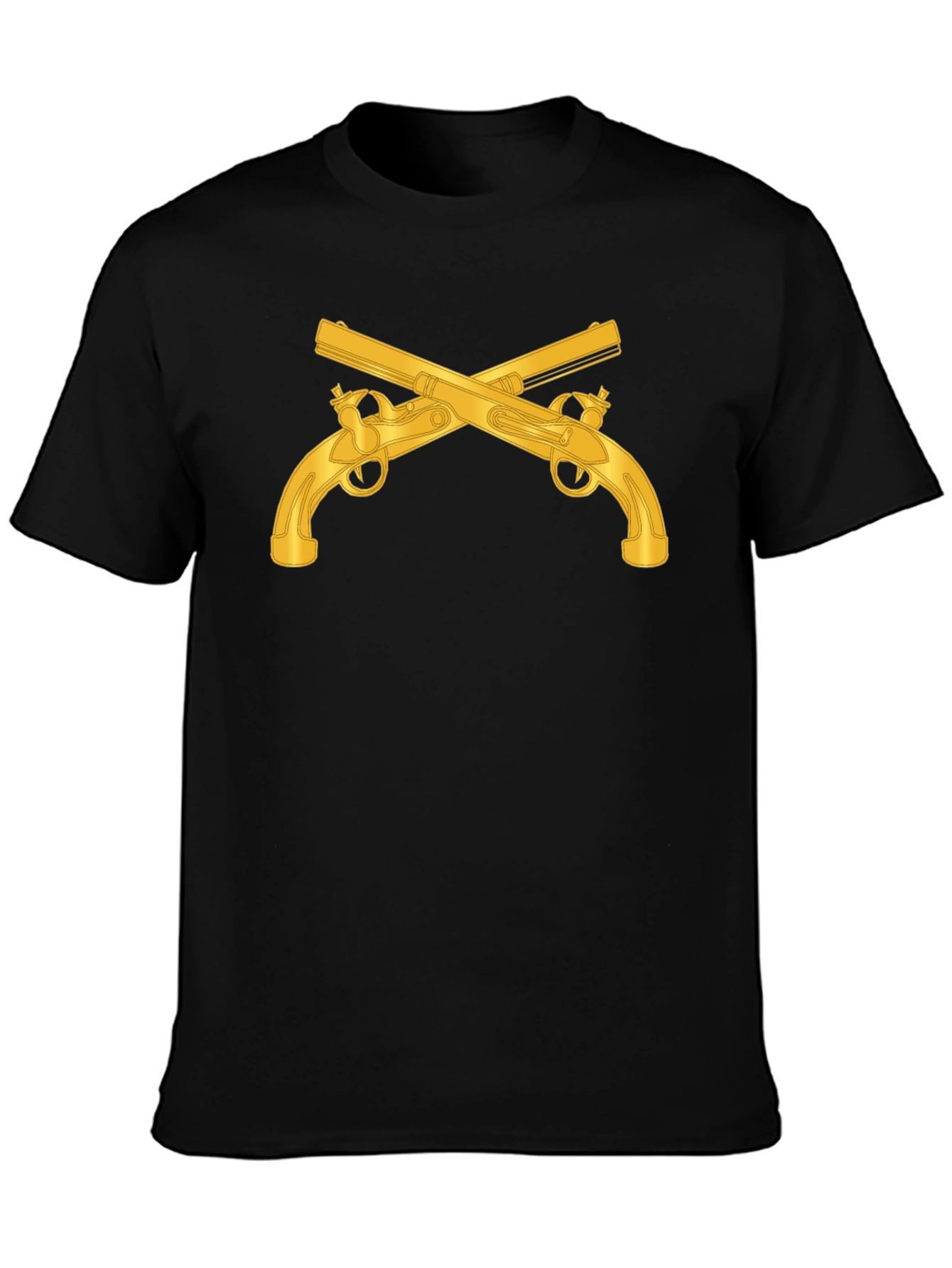 Crossed Pistols Graphic Black T-Shirt