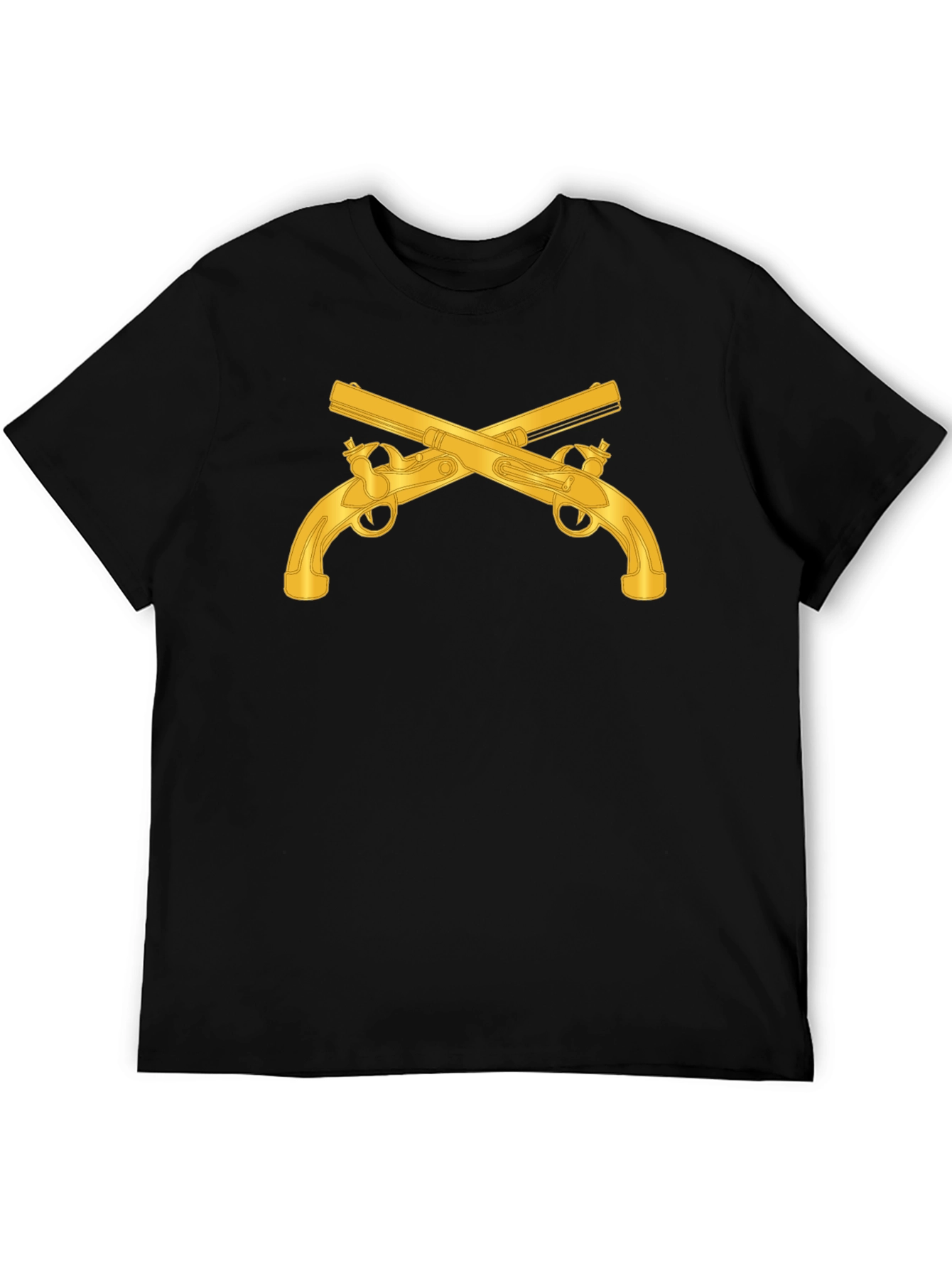Crossed Pistols Graphic Black T-Shirt