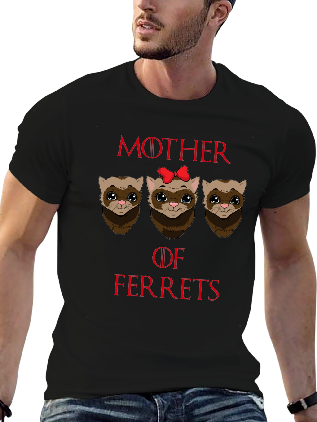Mother of Ferrets T-Shirt Funny Pet Lover Tee