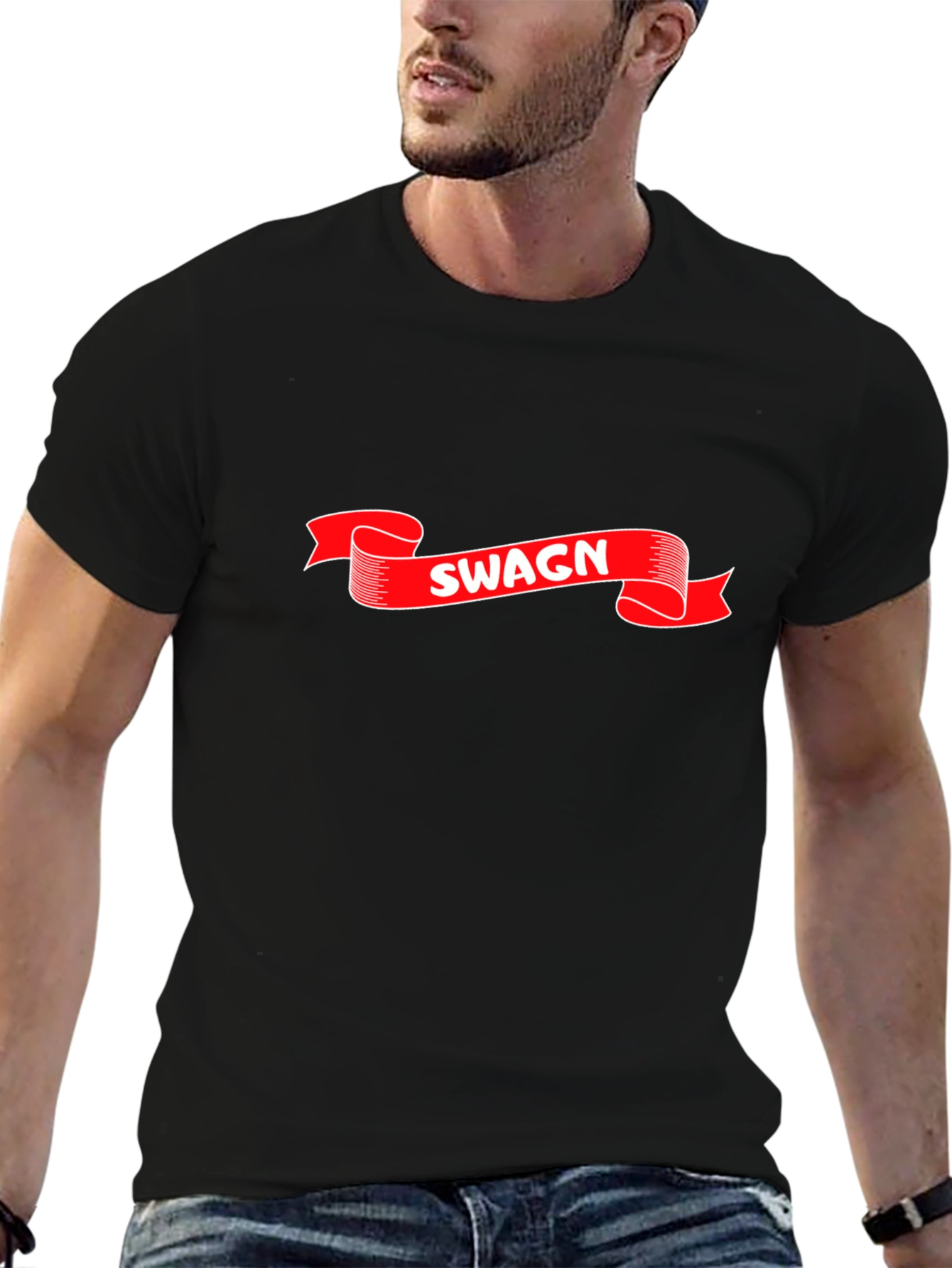 Swagn Graphic T-Shirt - Stylish Black Tee