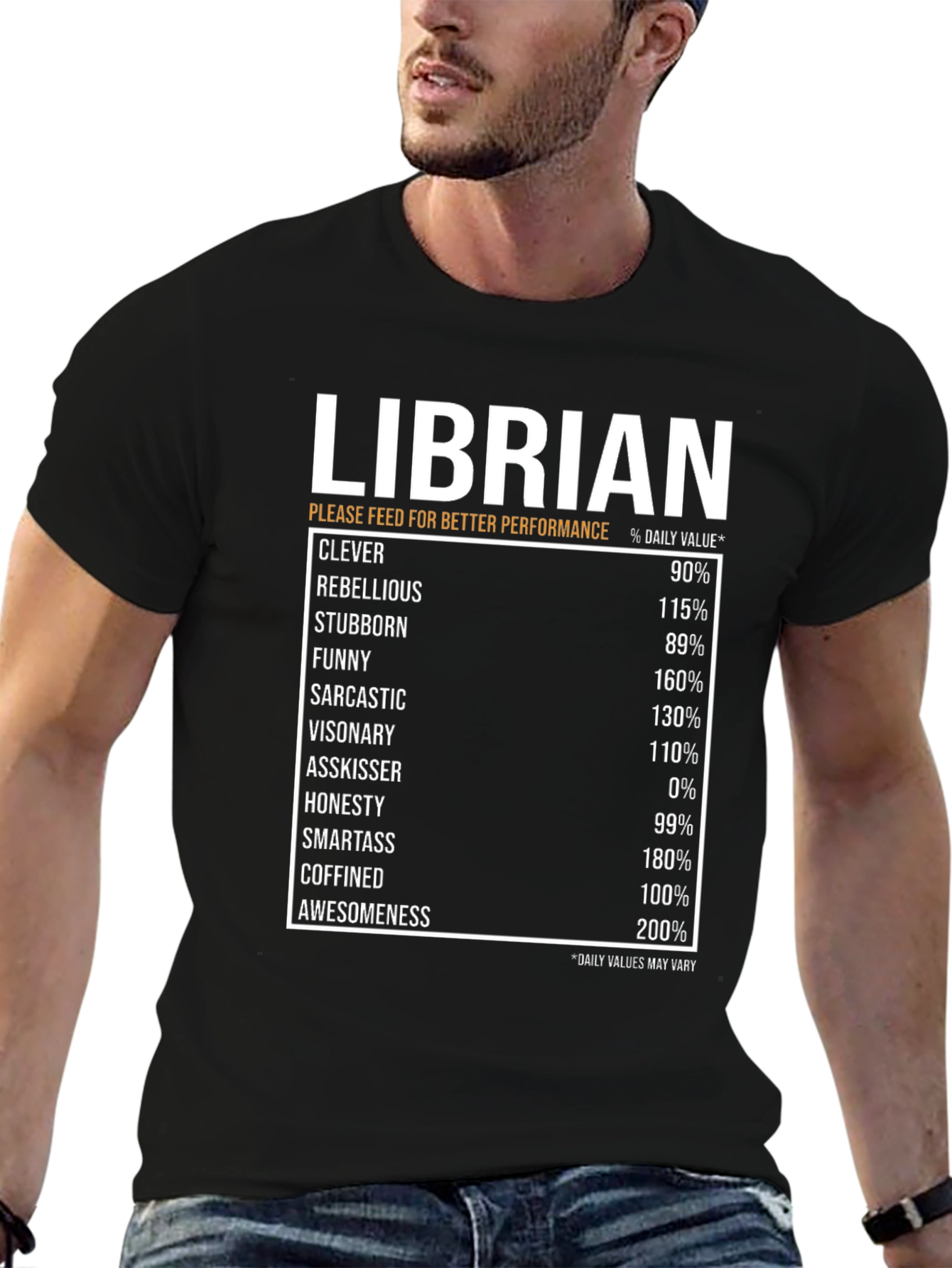 Librarian Daily Value Black T-Shirt