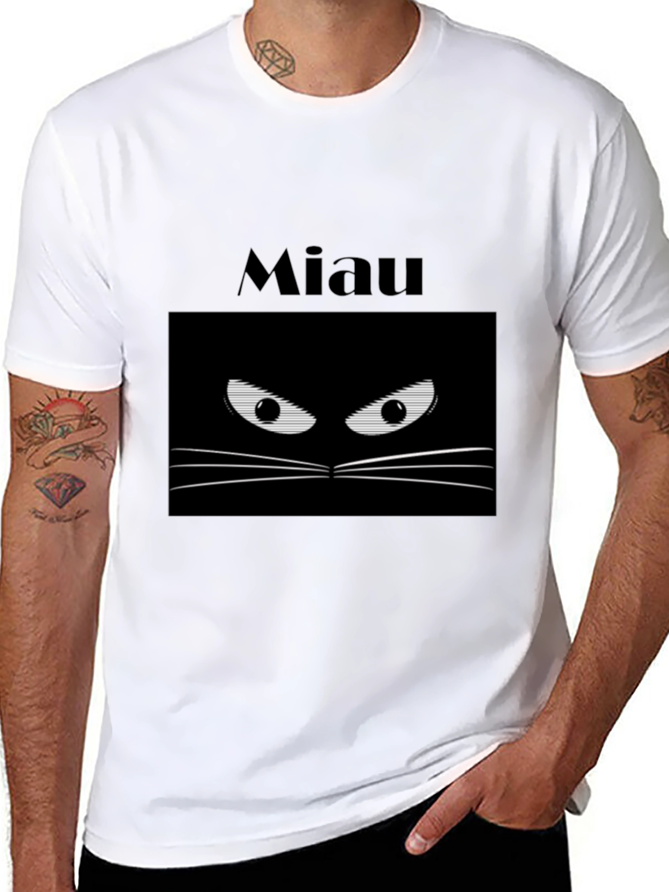 Miaw Cat Eye T-Shirt - Black