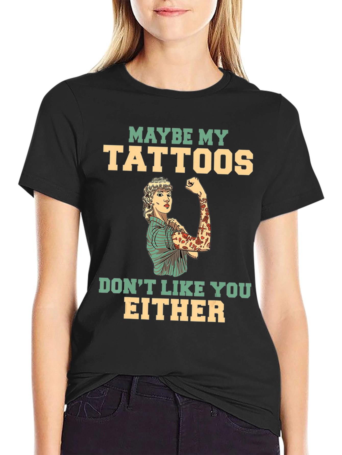 Tattooed Lady Graphic Tee - Funny Statement T-Shirt
