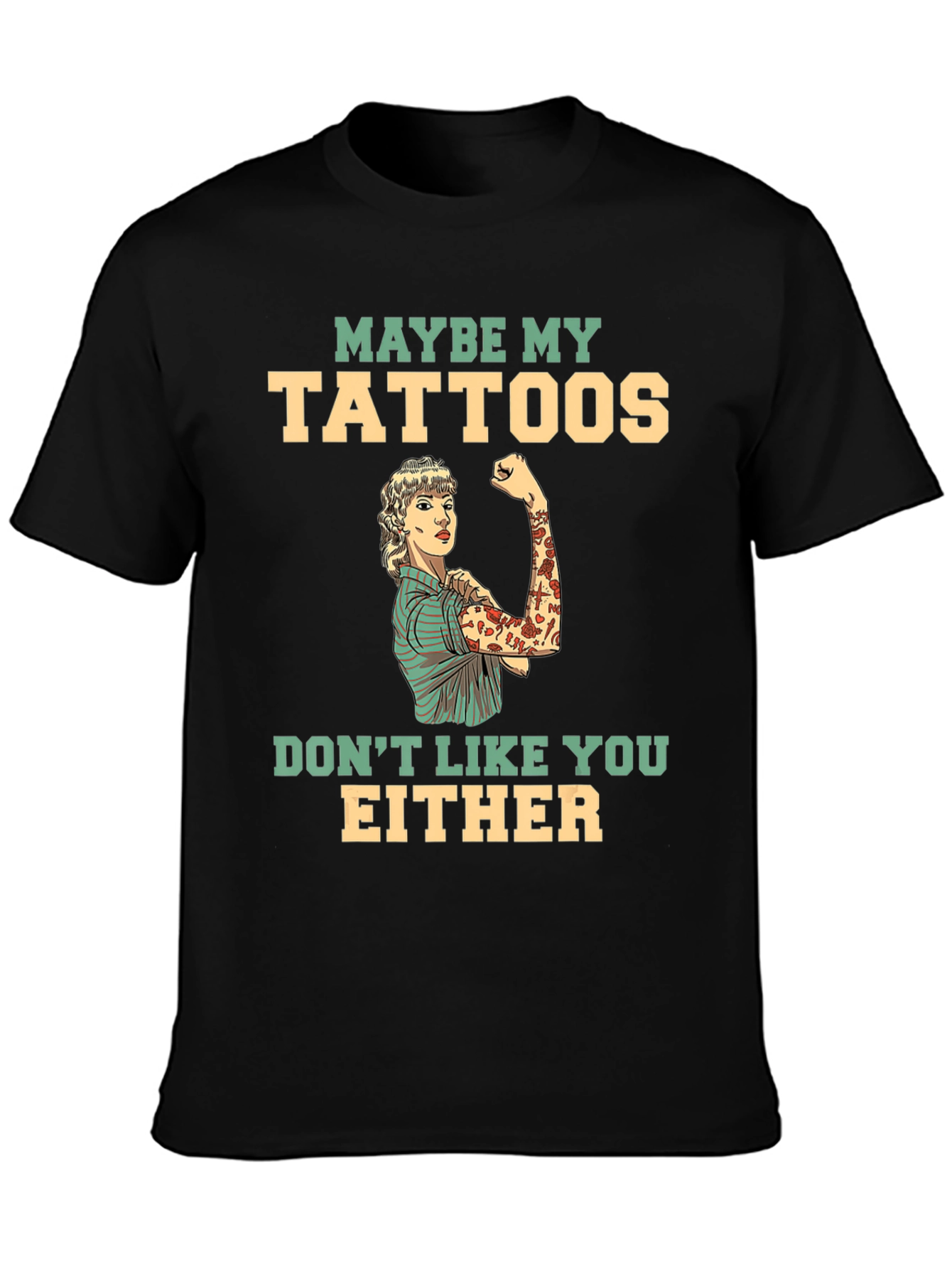 Tattooed Lady Graphic Tee - Funny Statement T-Shirt