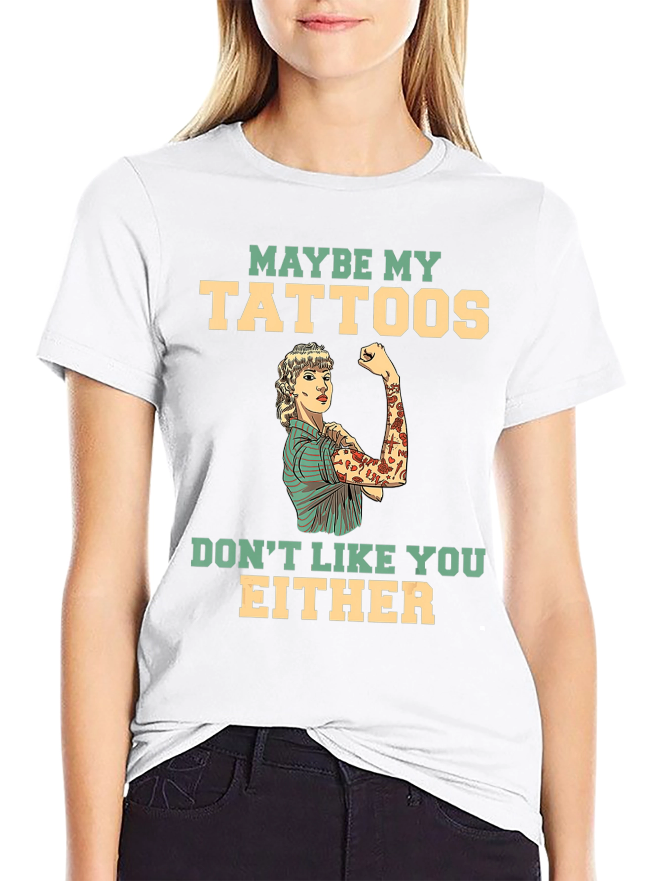 Tattooed Lady Graphic Tee - Funny Statement T-Shirt