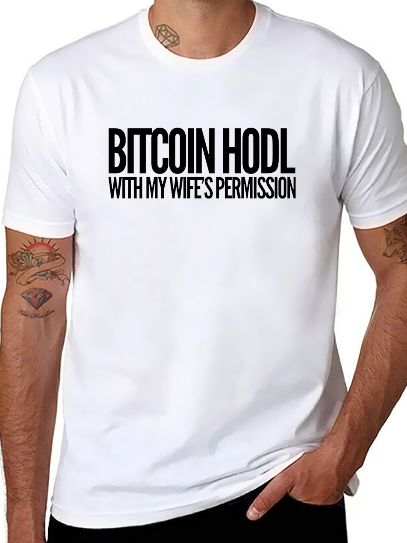 Bitcoin HODL With Wifes Permission Tee