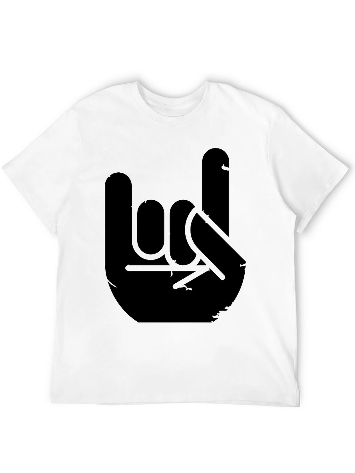 Rock On Hand Graphic Black Tee
