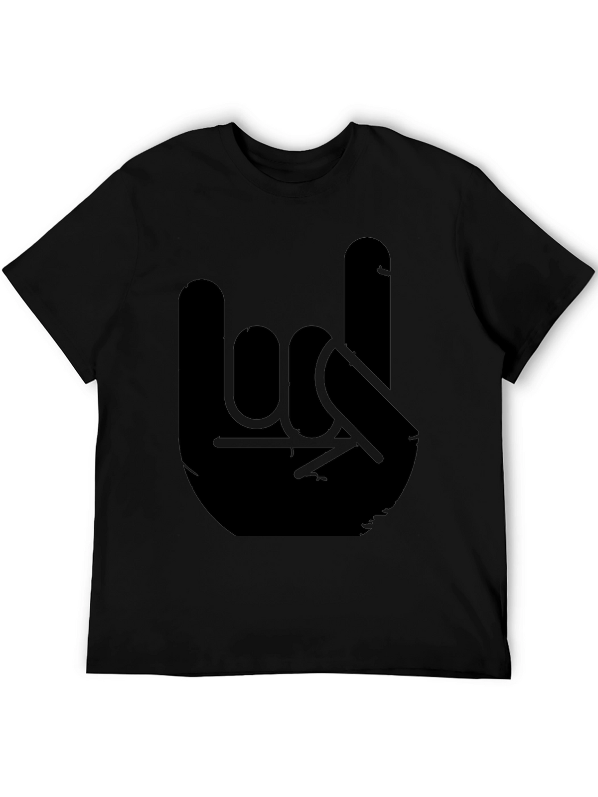 Rock On Hand Graphic Black Tee