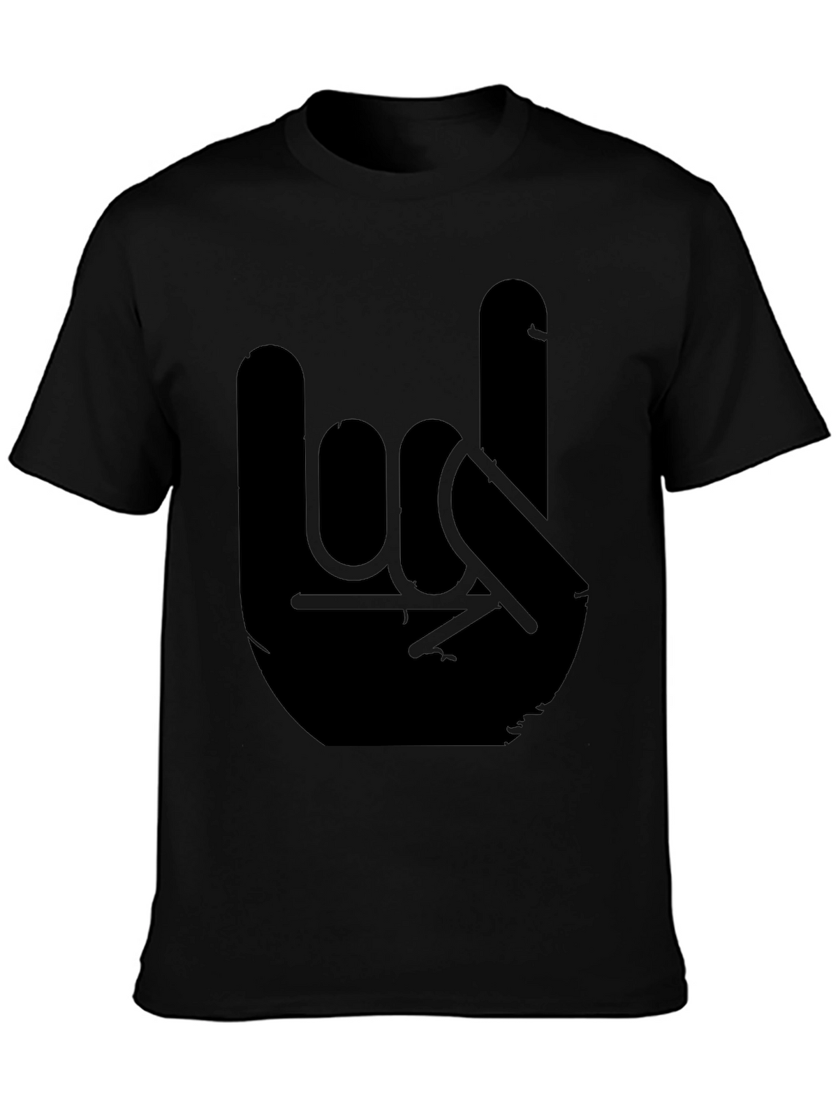 Rock On Hand Graphic Black Tee