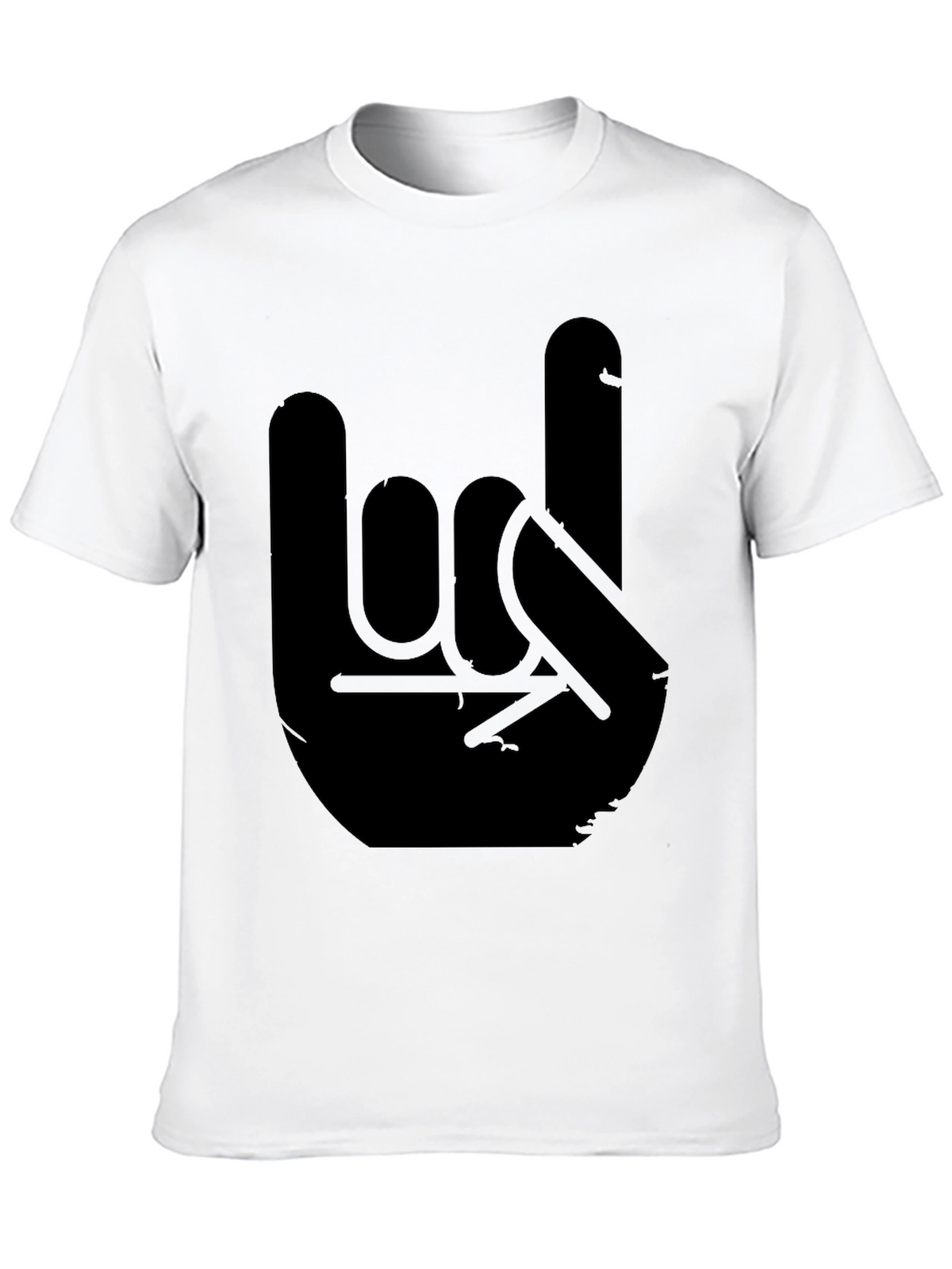 Rock On Hand Graphic Black Tee