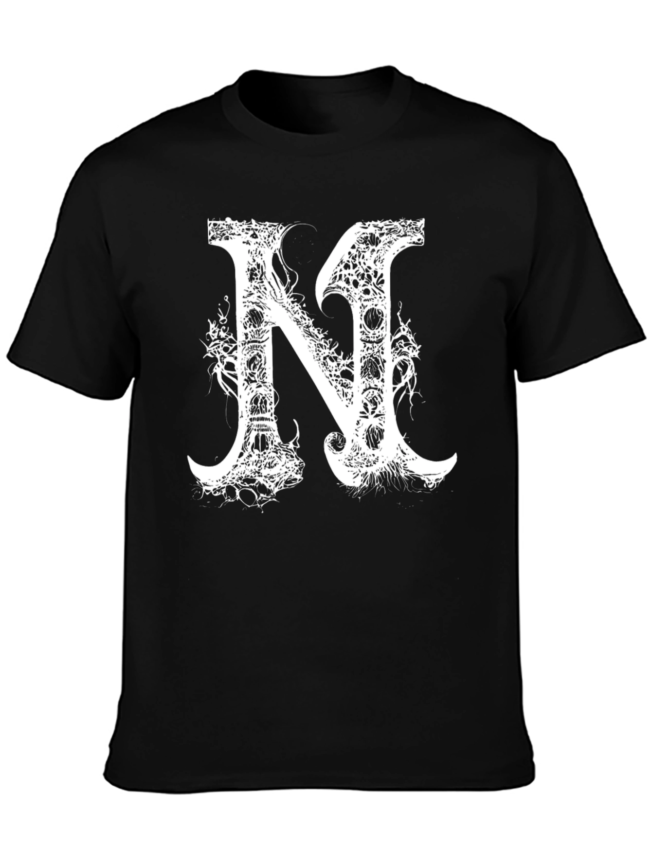 Skull Letter Graphic Black T-Shirt
