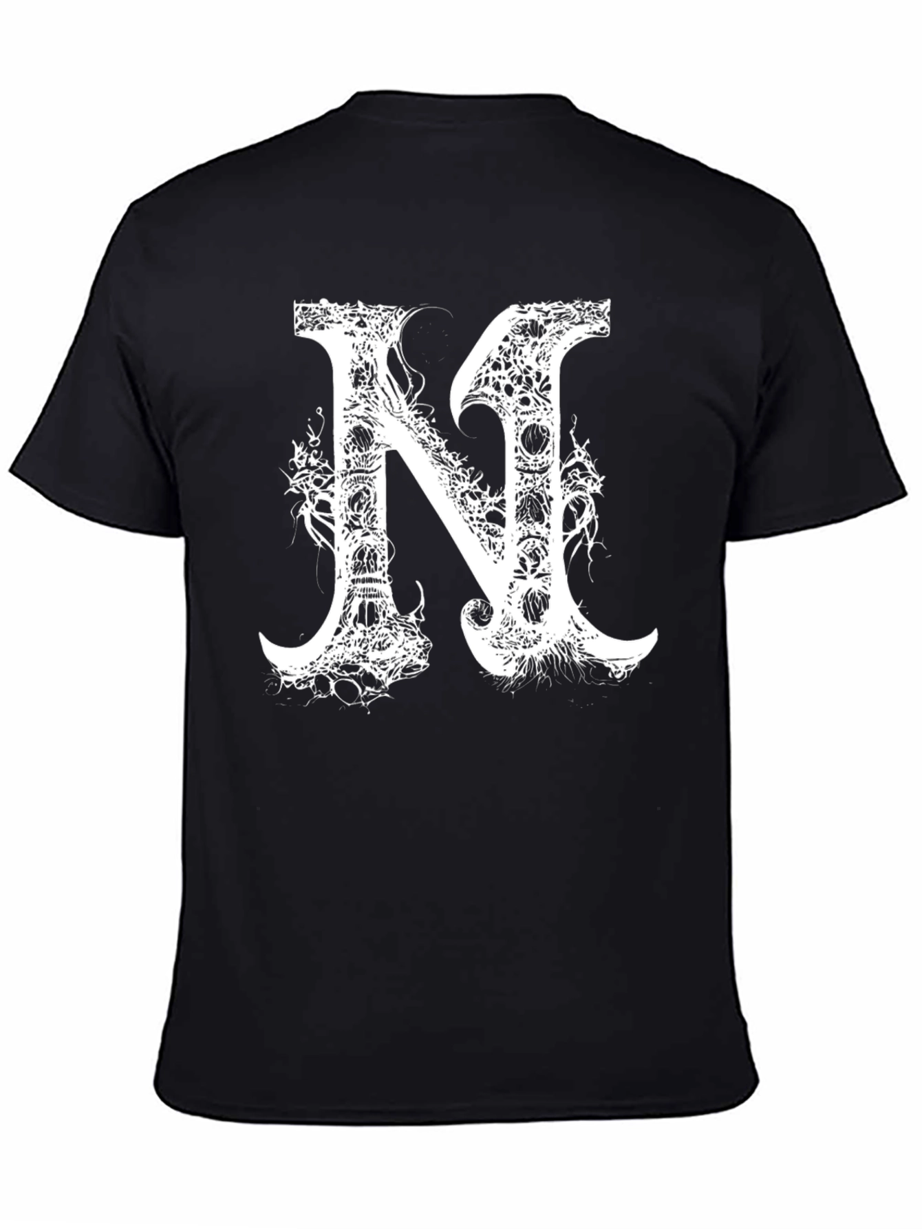 Skull Letter Graphic Black T-Shirt