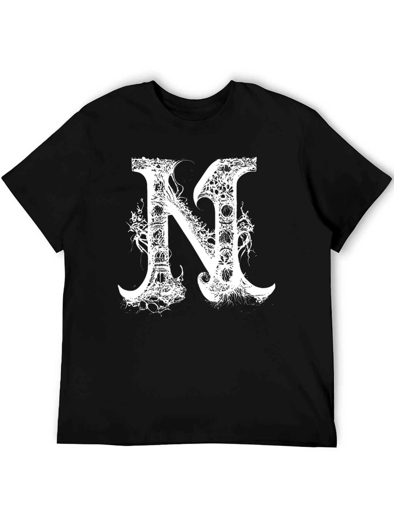 Skull Letter Graphic Black T-Shirt