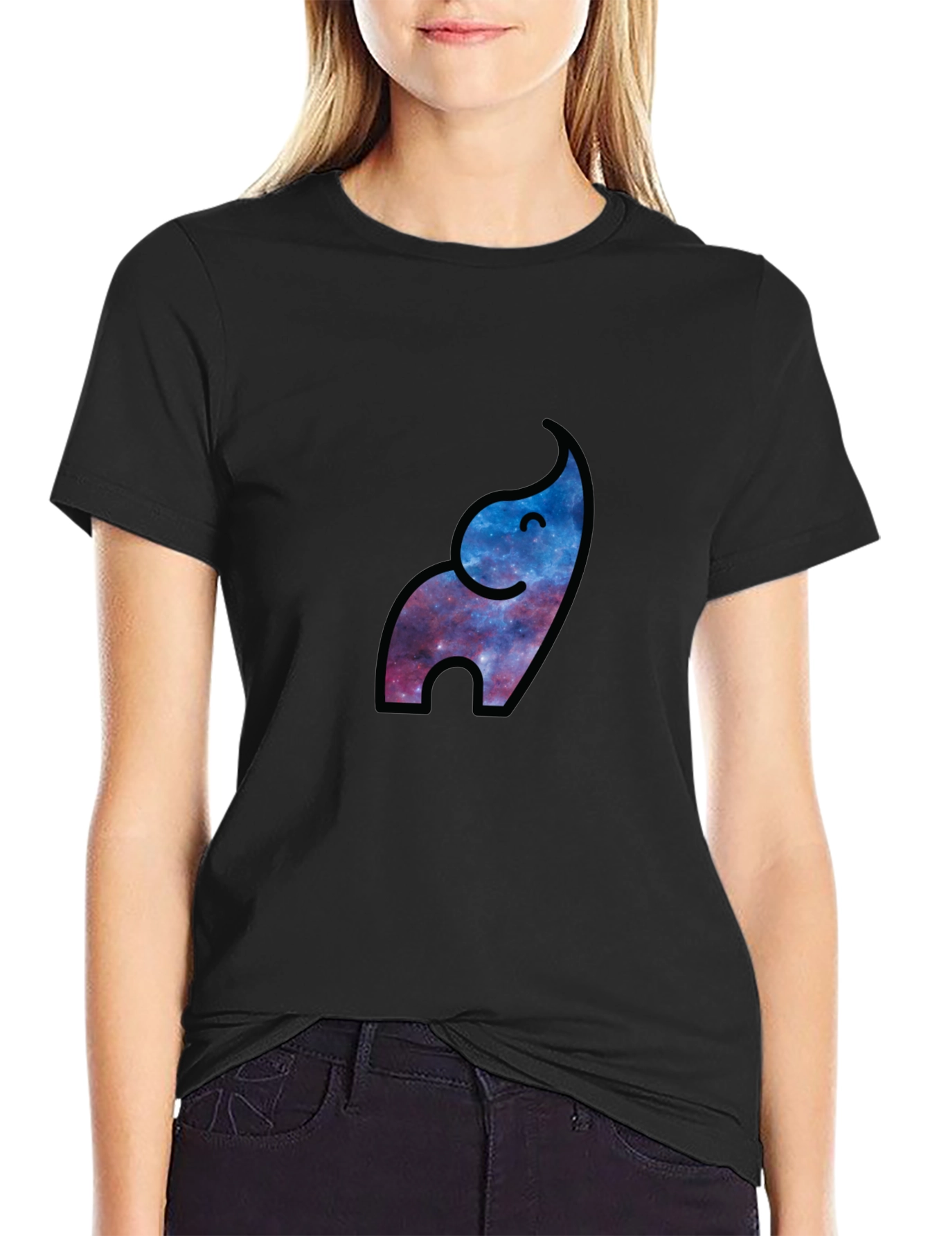 Galaxy Elephant Black T-Shirt - Modern Stylish Graphic Tee