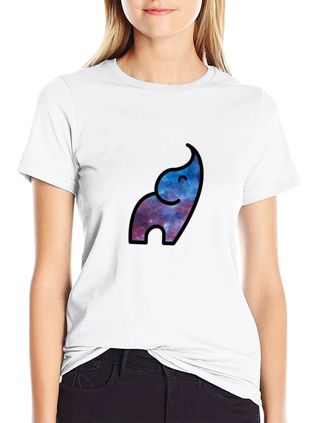 Galaxy Elephant Black T-Shirt - Modern Stylish Graphic Tee