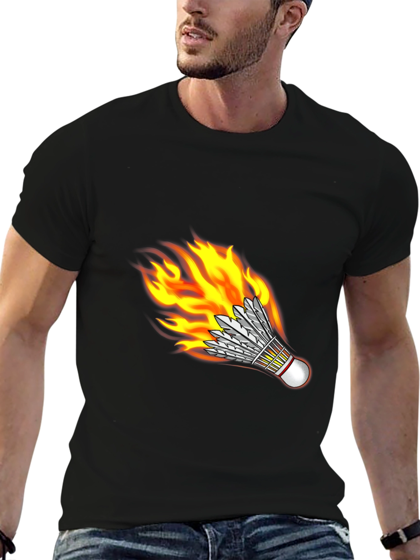 Flaming Shuttlecock Graphic Tee