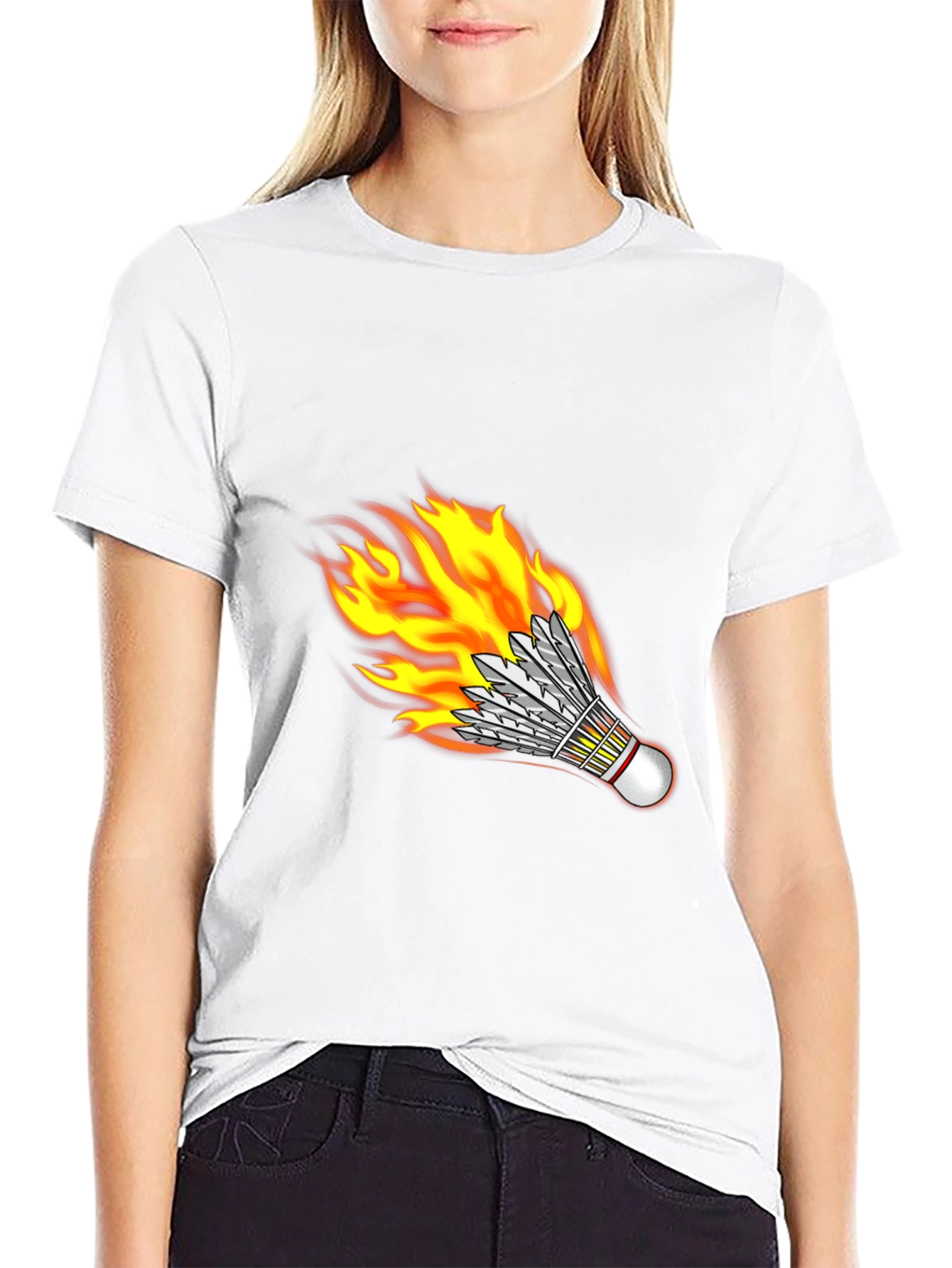 Flaming Shuttlecock Graphic Tee