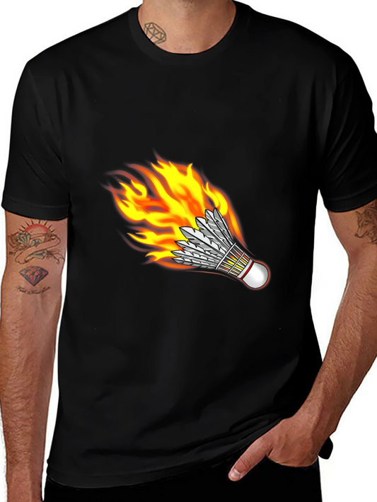 Flaming Shuttlecock Graphic Tee