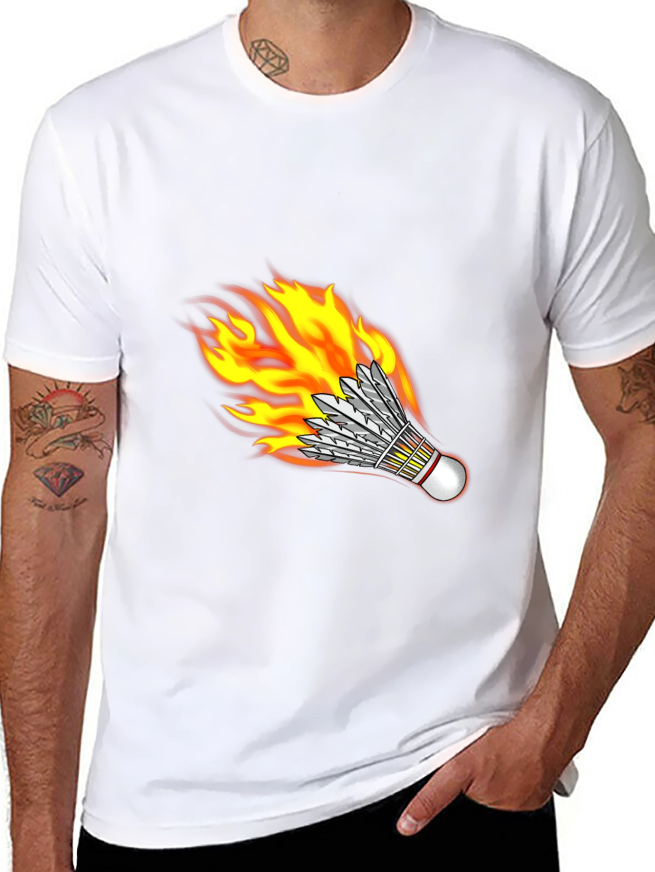 Flaming Shuttlecock Graphic Tee