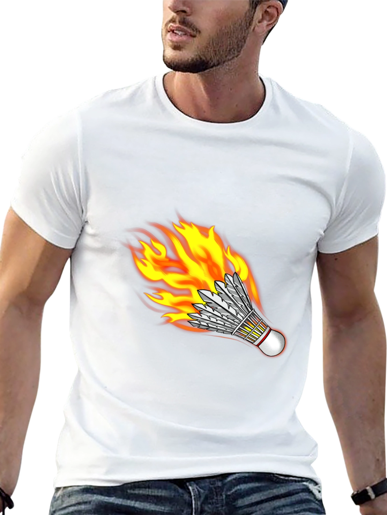 Flaming Shuttlecock Graphic Tee
