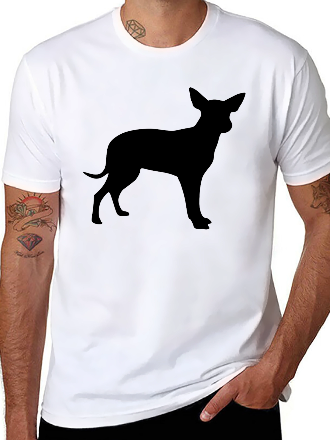 Chihuahua Silhouette Black T-Shirt - Dog Lover Tee
