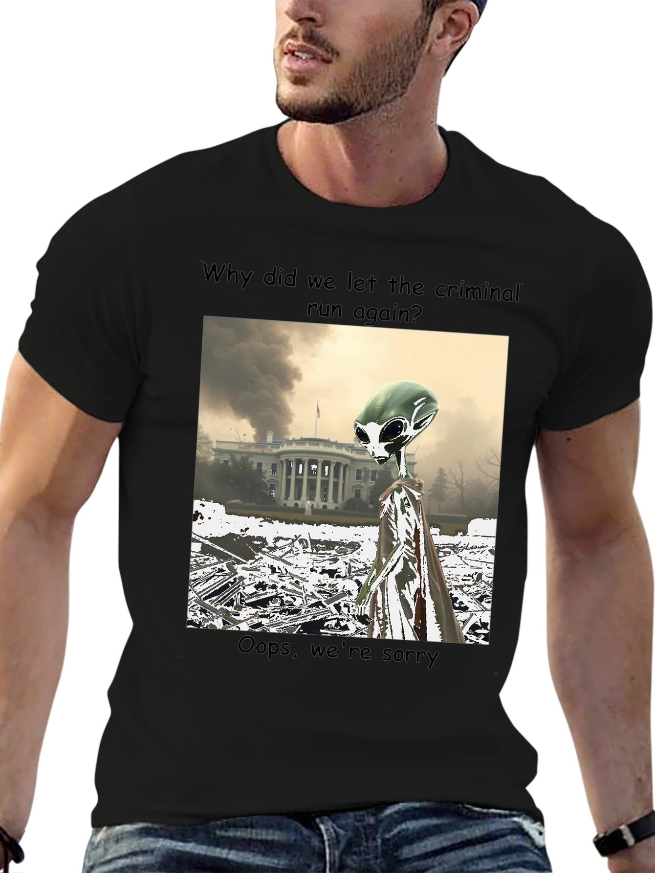 Political Alien Humor Graphic Tee
