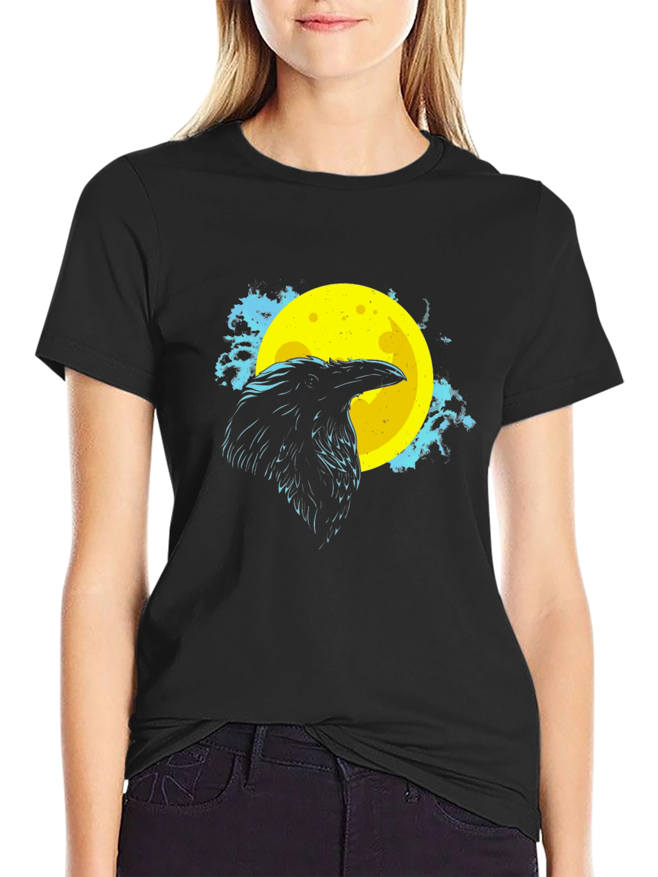 Raven Moon Graphic Tee - Black T-Shirt