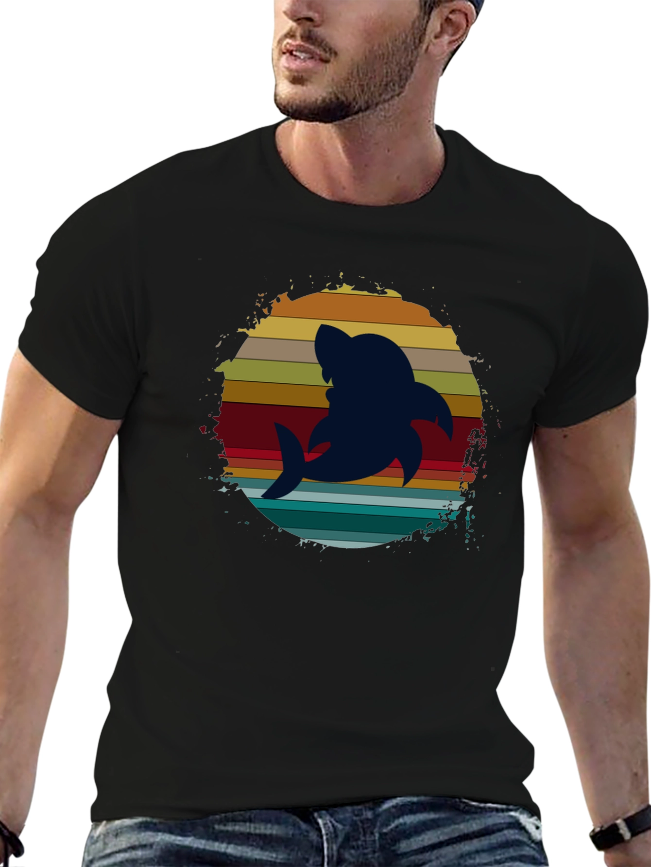 Retro Shark Graphic Tee - Stylish Comfort