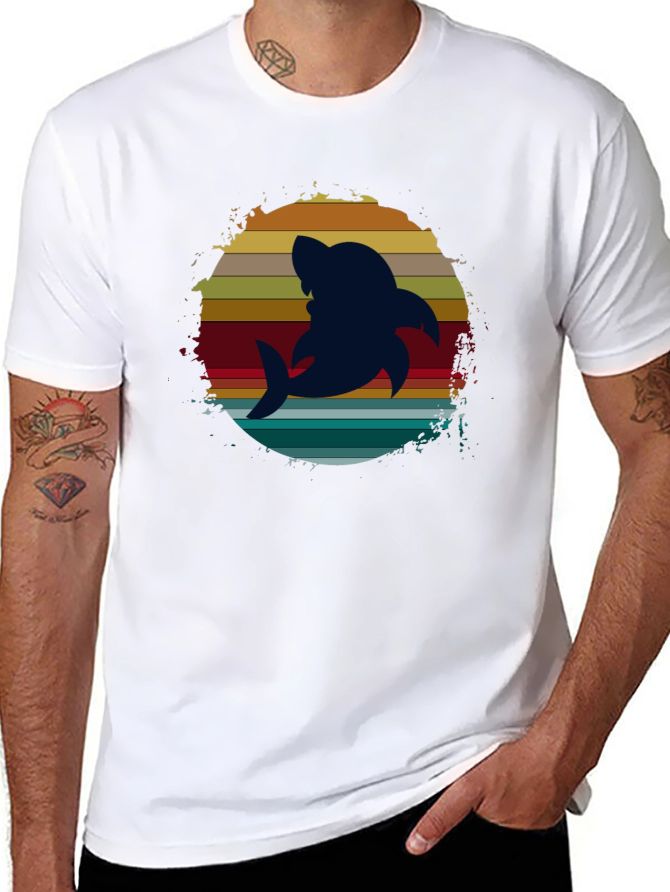 Retro Shark Graphic Tee - Stylish Comfort
