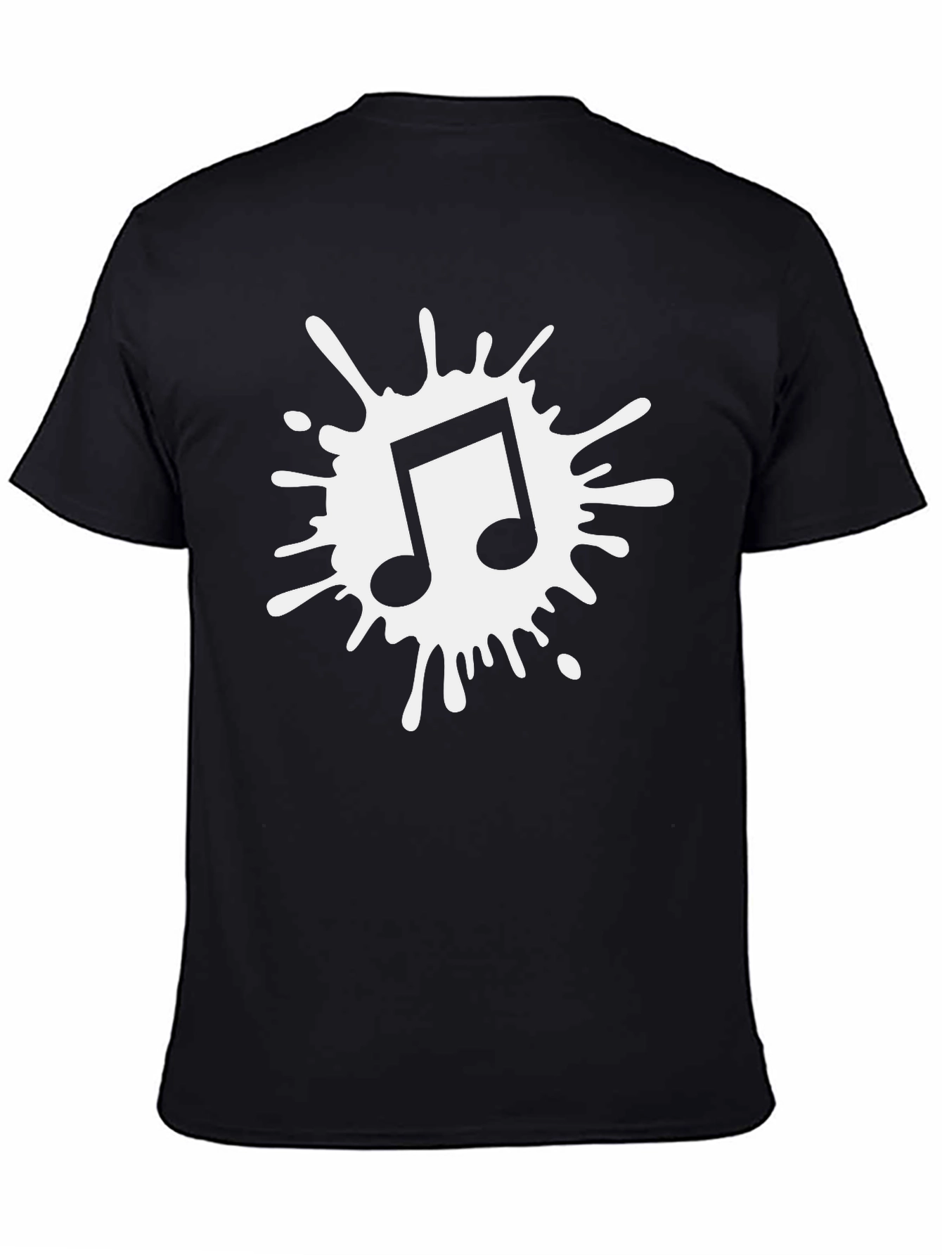 Musical Note Splash Graphic T-Shirt - Black
