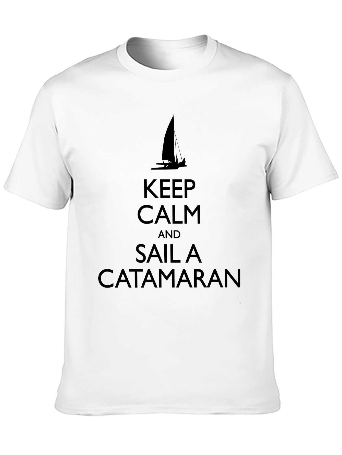 Keep Calm and Sail a Catamaran Black T-Shirt