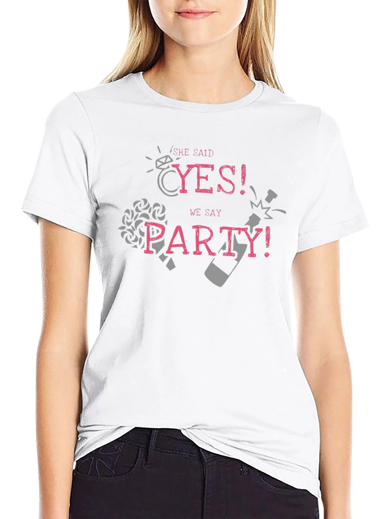 She Said Yes! Party T-Shirt for Engagement Celebration