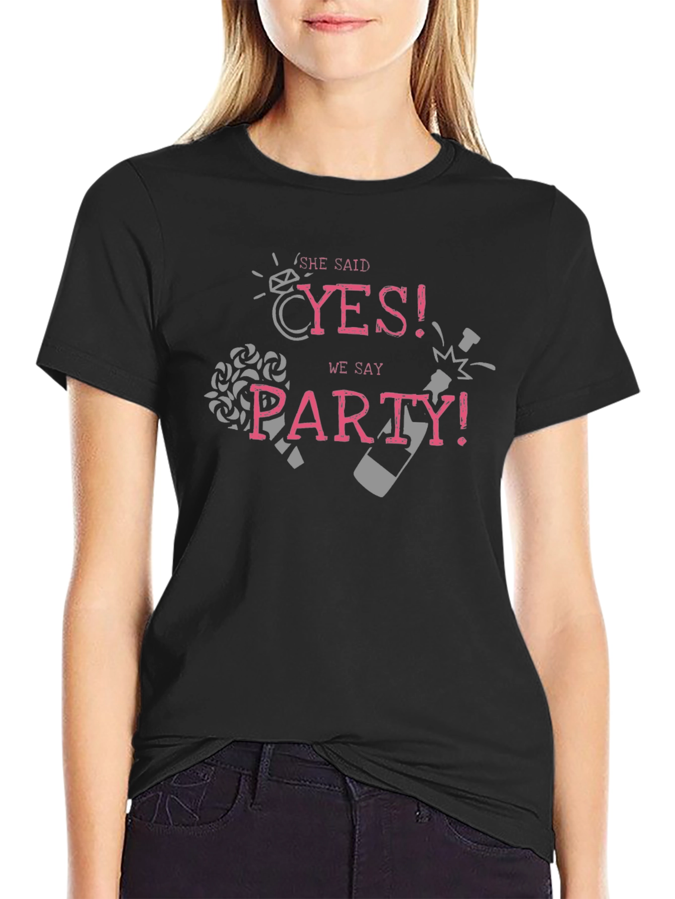 She Said Yes! Party T-Shirt for Engagement Celebration