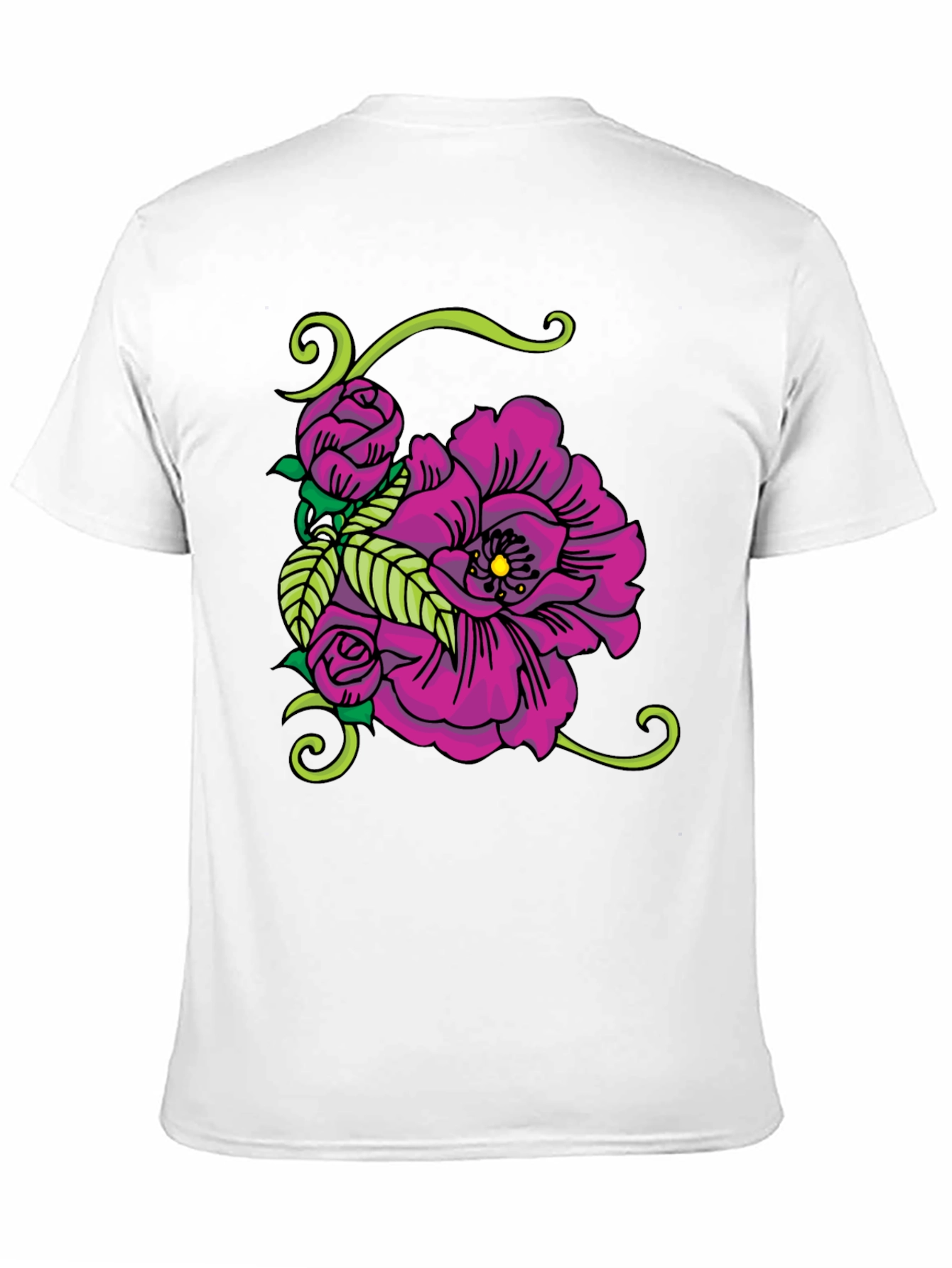 Floral Tattoo Graphic Black T-Shirt