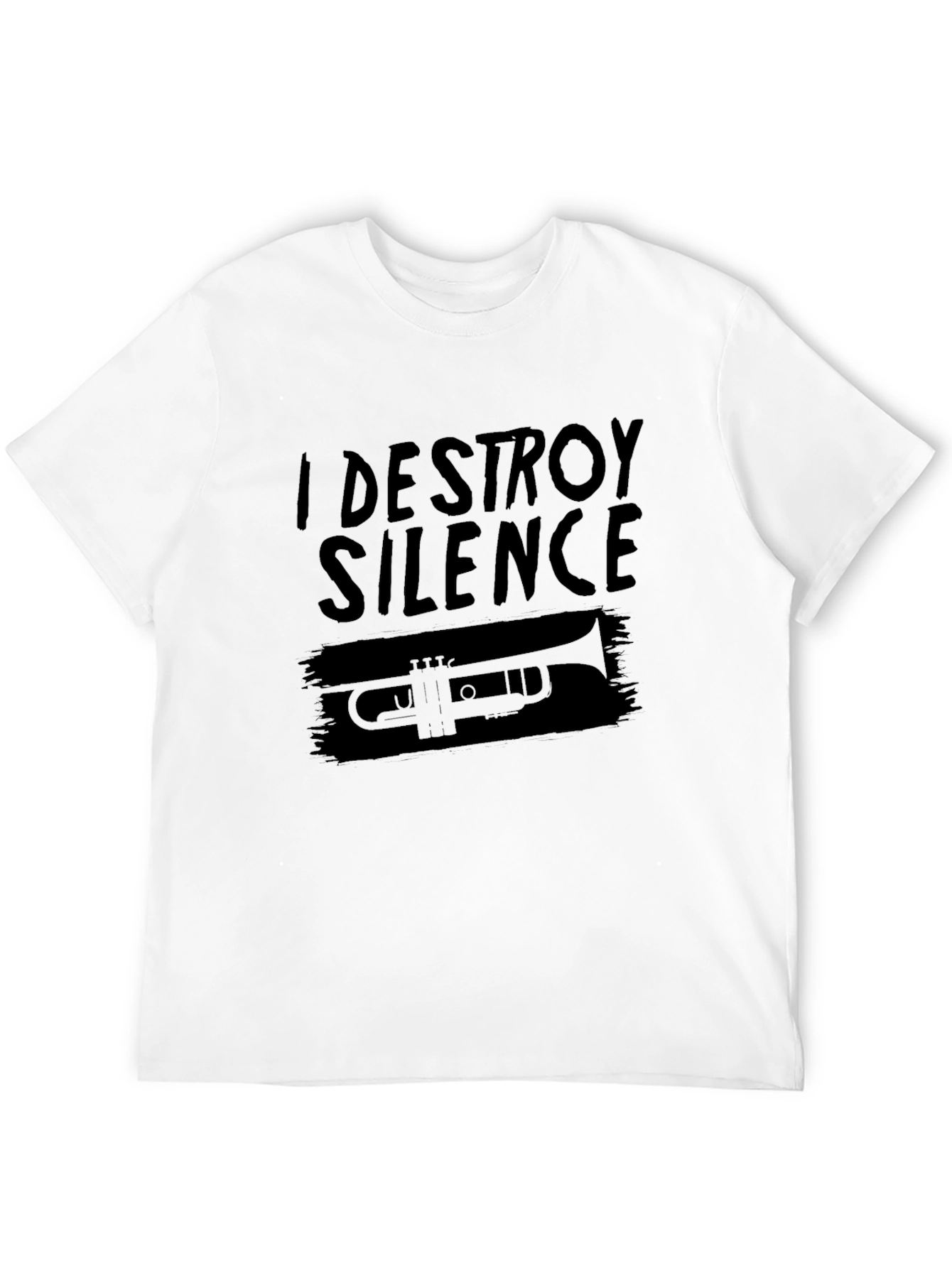 I Destroy Silence Trumpet Graphic Tee - Black