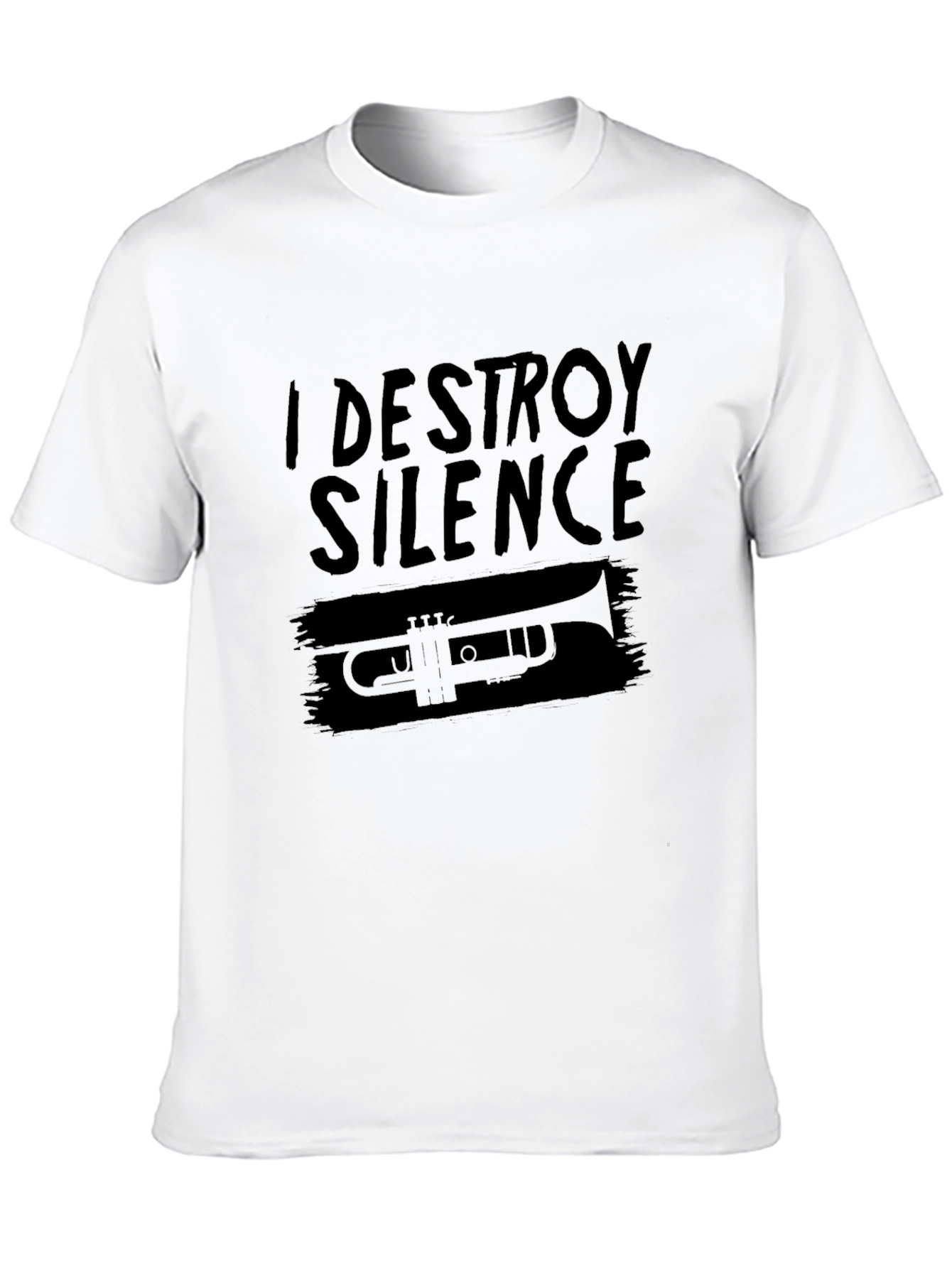 I Destroy Silence Trumpet Graphic Tee - Black