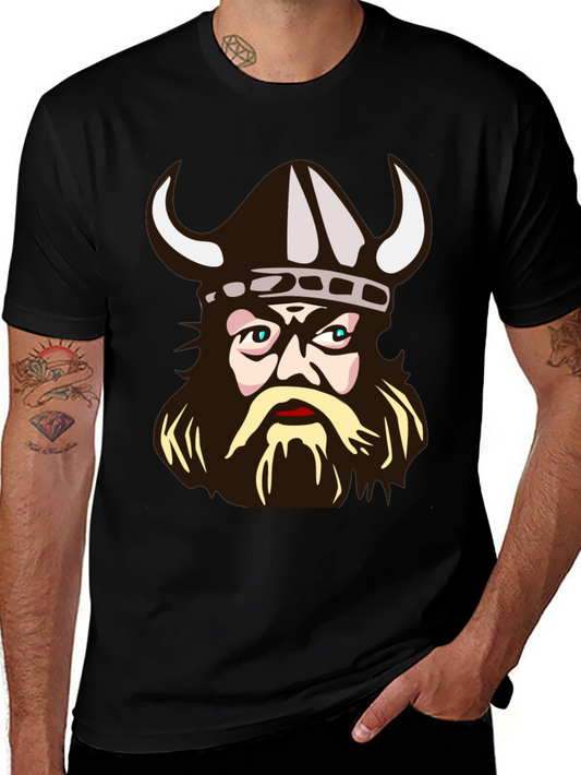Viking Warrior Graphic T-Shirt - Black