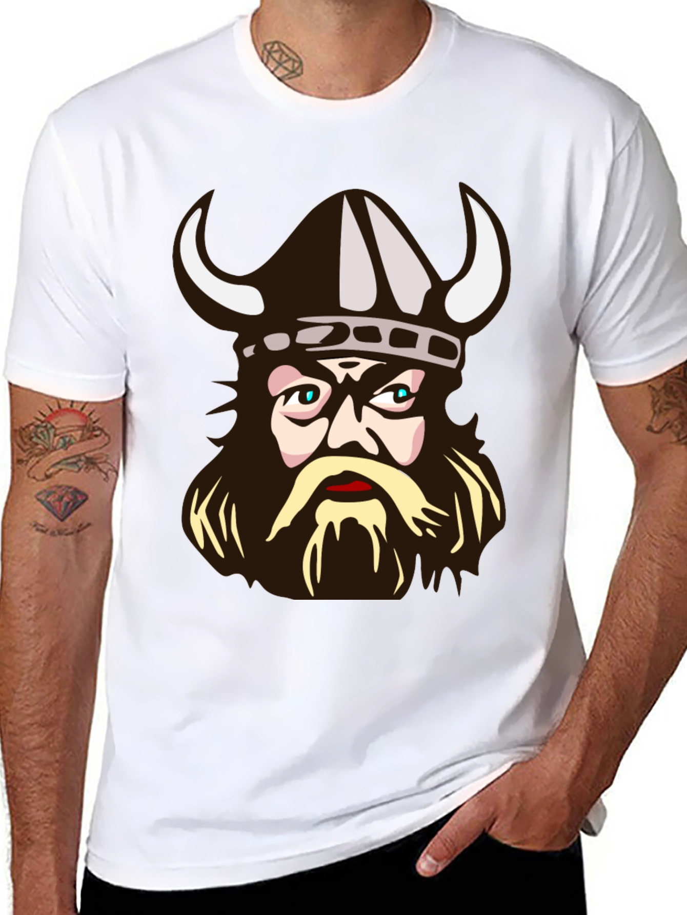 Viking Warrior Graphic T-Shirt - Black