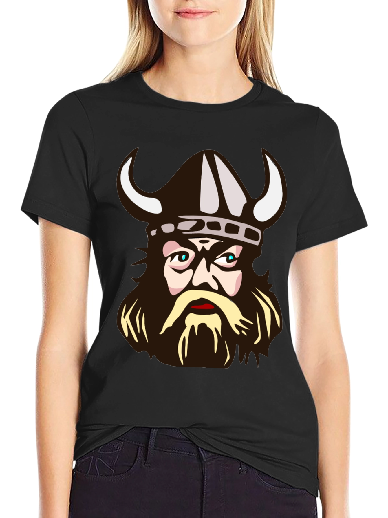 Viking Warrior Graphic T-Shirt - Black