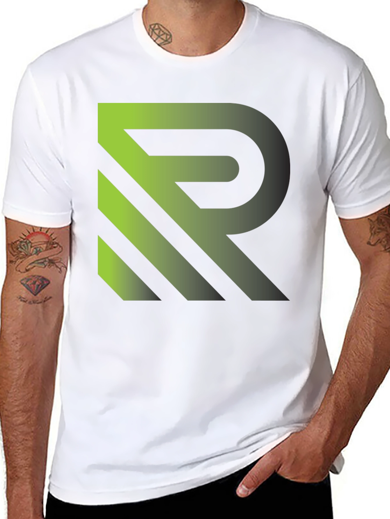 Modern R Graphic Black T-Shirt