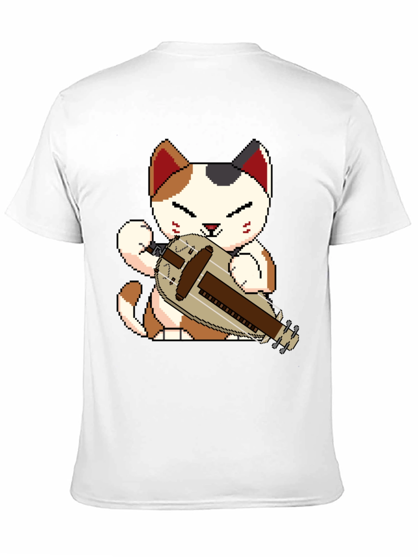 Pixel Cat Hurdy Gurdy Black Tee