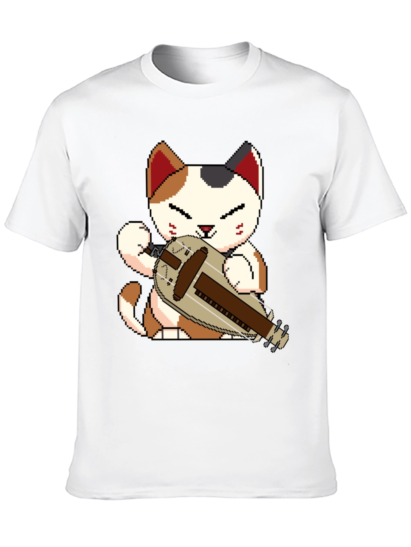 Pixel Cat Hurdy Gurdy Black Tee