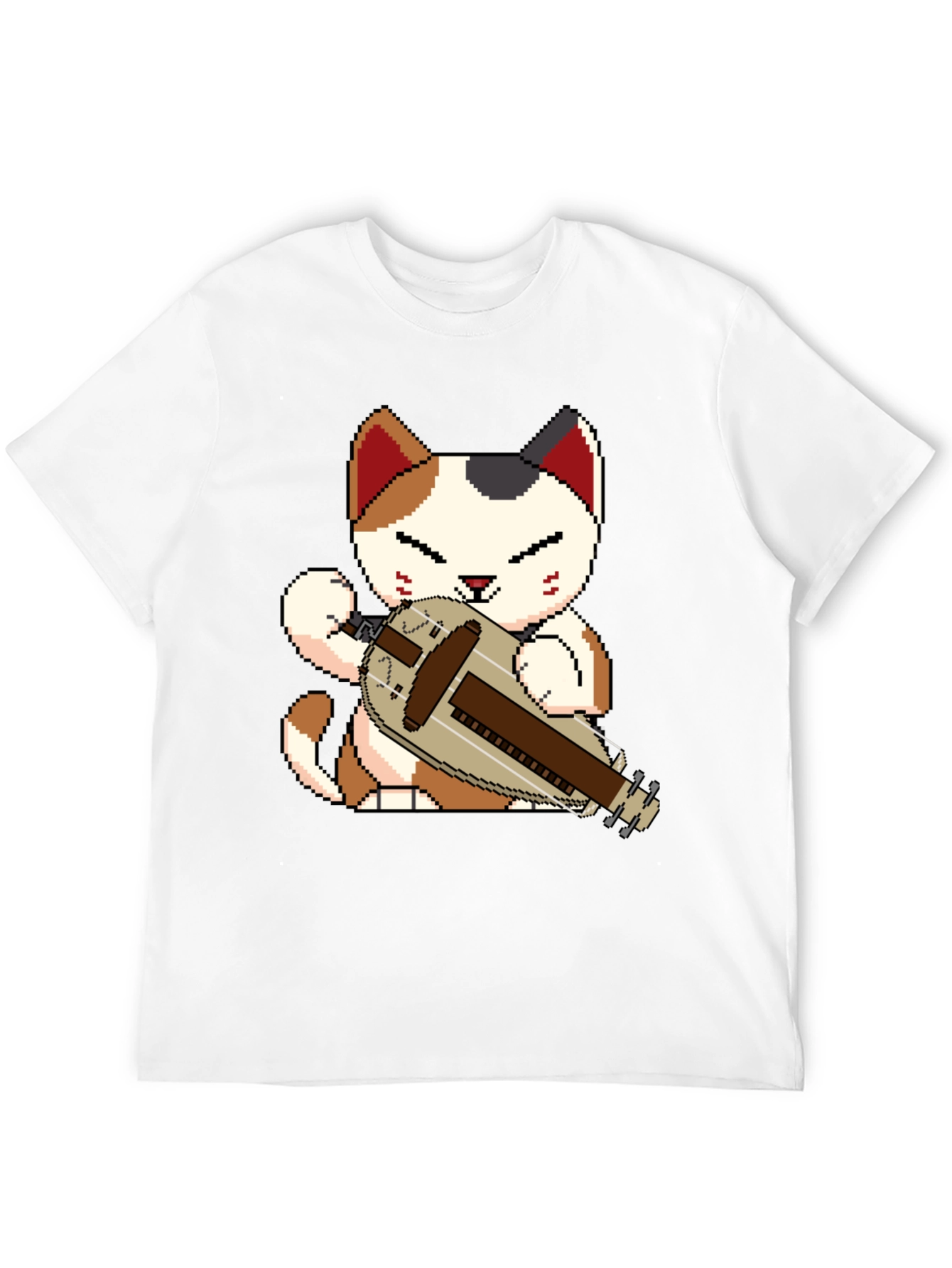 Pixel Cat Hurdy Gurdy Black Tee