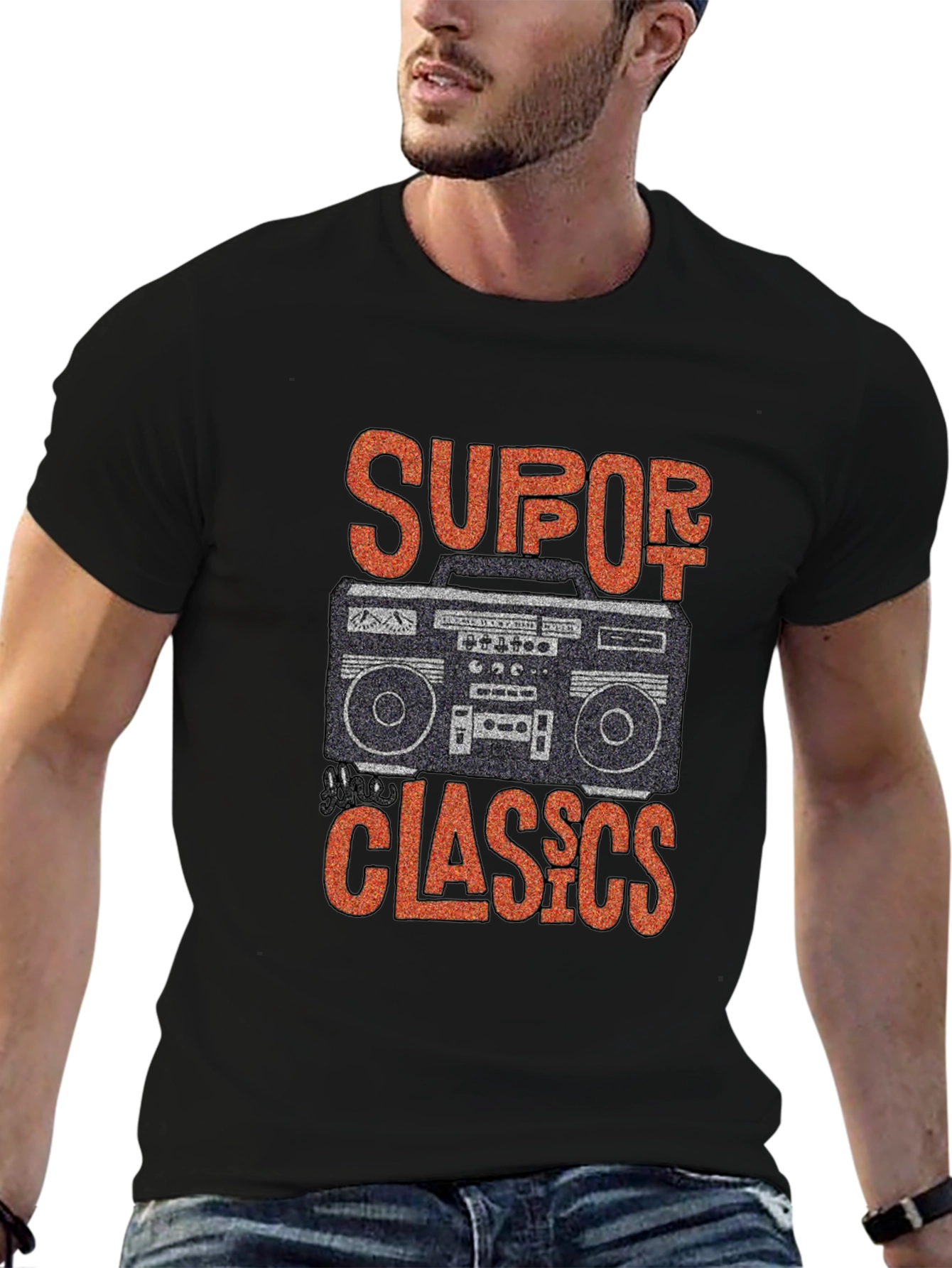 Retro Boombox Graphic T-Shirt - Classic Music Lover Tee
