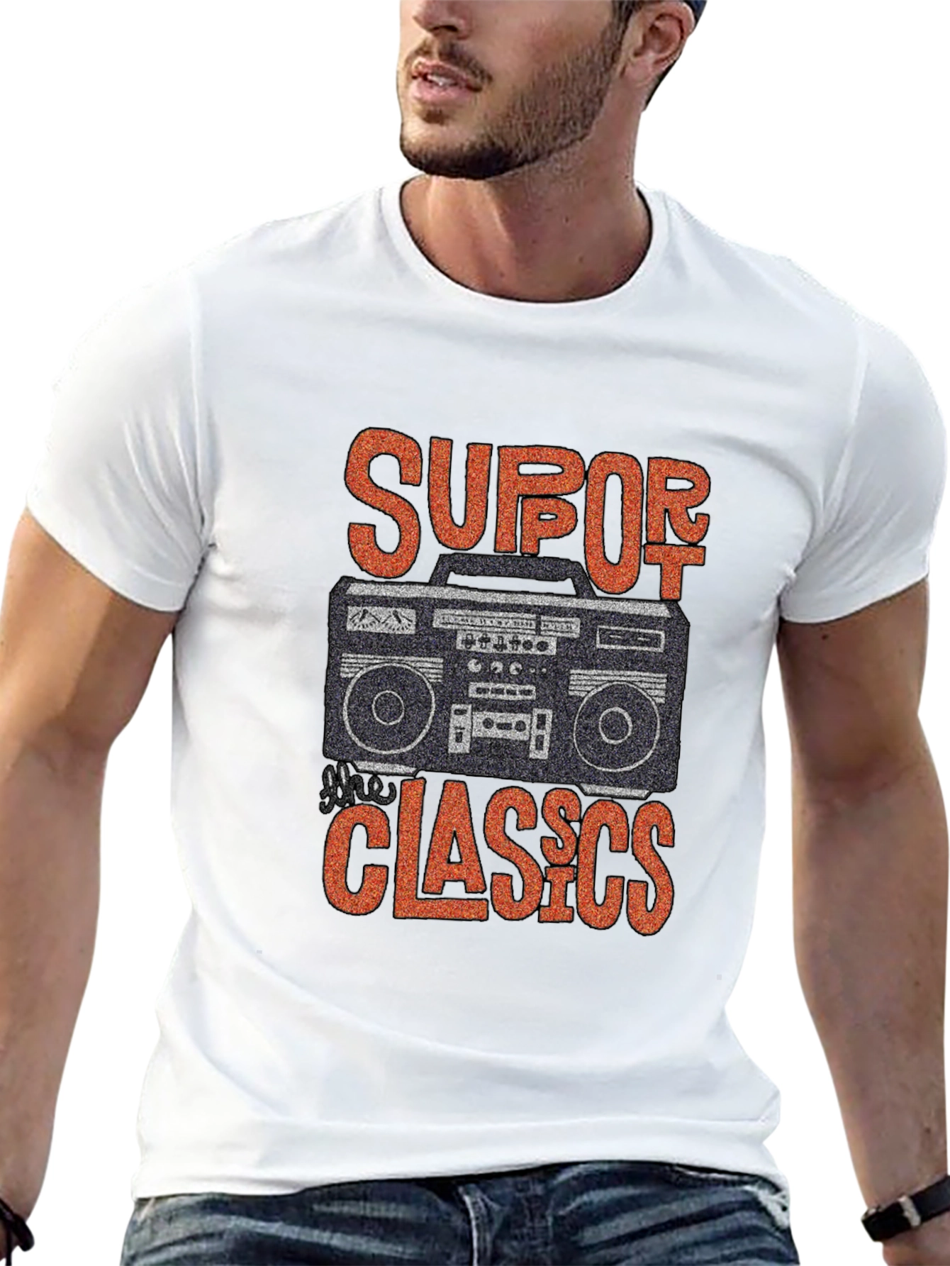 Retro Boombox Graphic T-Shirt - Classic Music Lover Tee