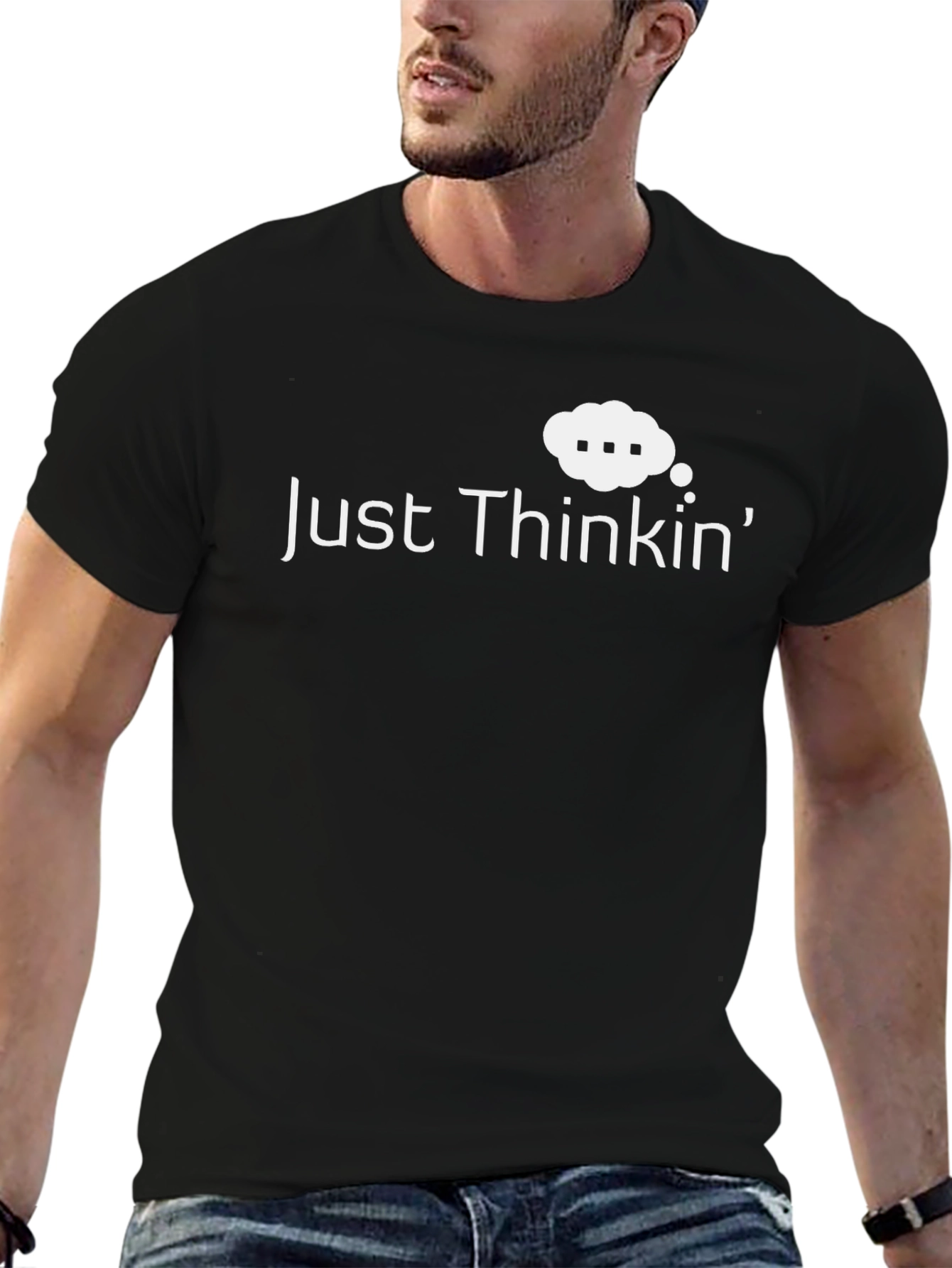 Just Thinkin Graphic Tee - Comfortable Everyday Wear