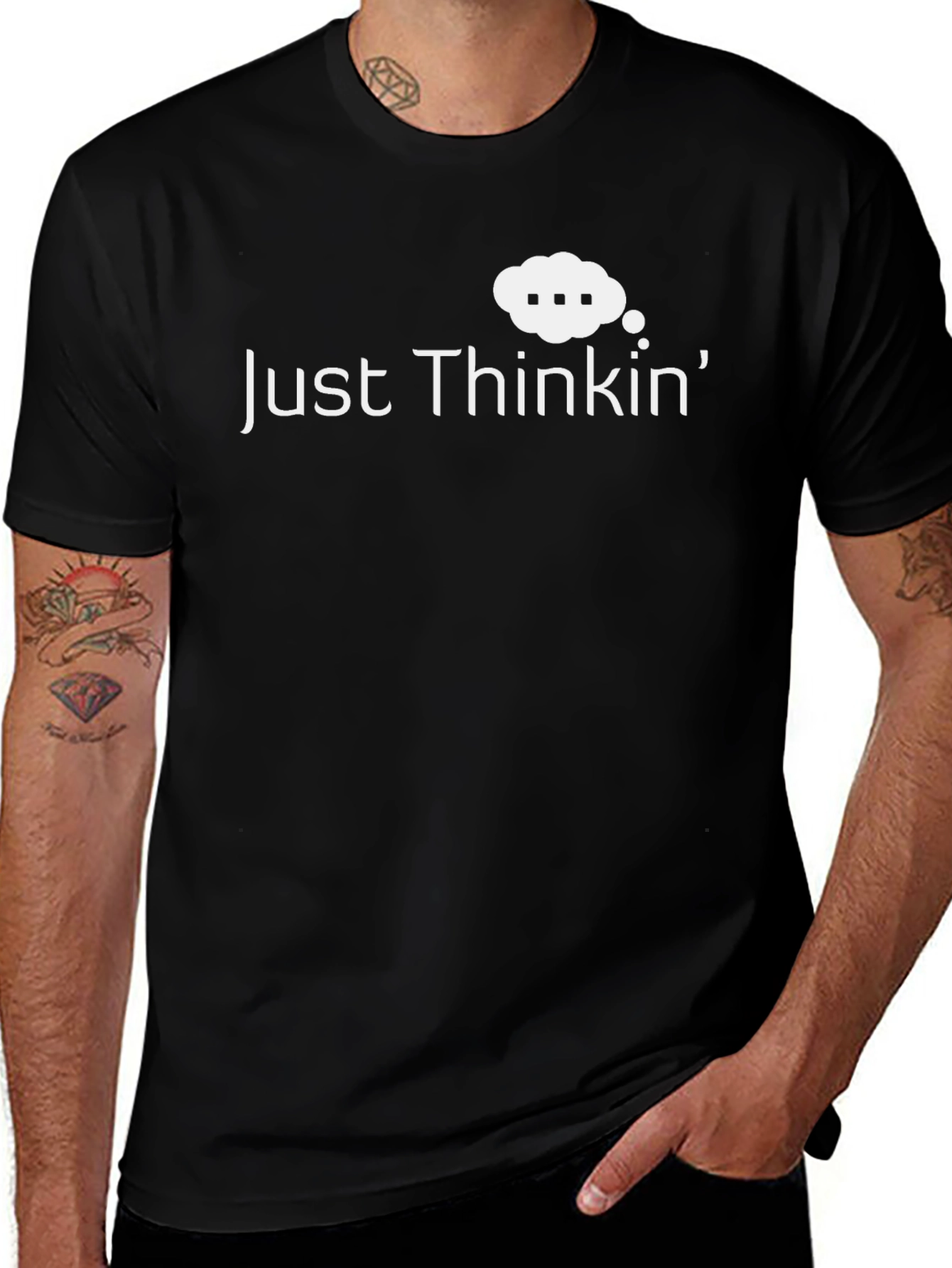 Just Thinkin Graphic Tee - Comfortable Everyday Wear